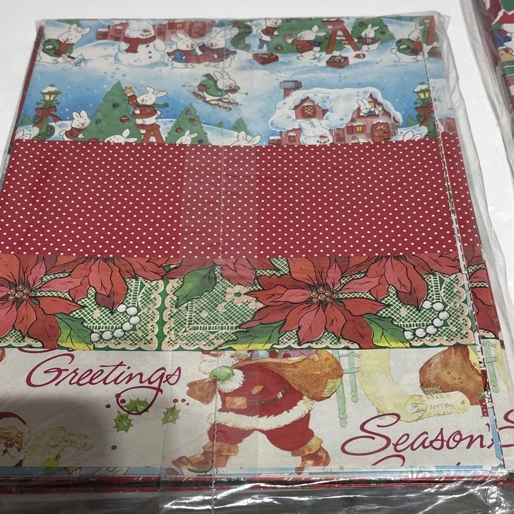Vintage Christmas Gift Wrap Paper Artfaire New Sealed 3 Packs 300sq Feet Holiday